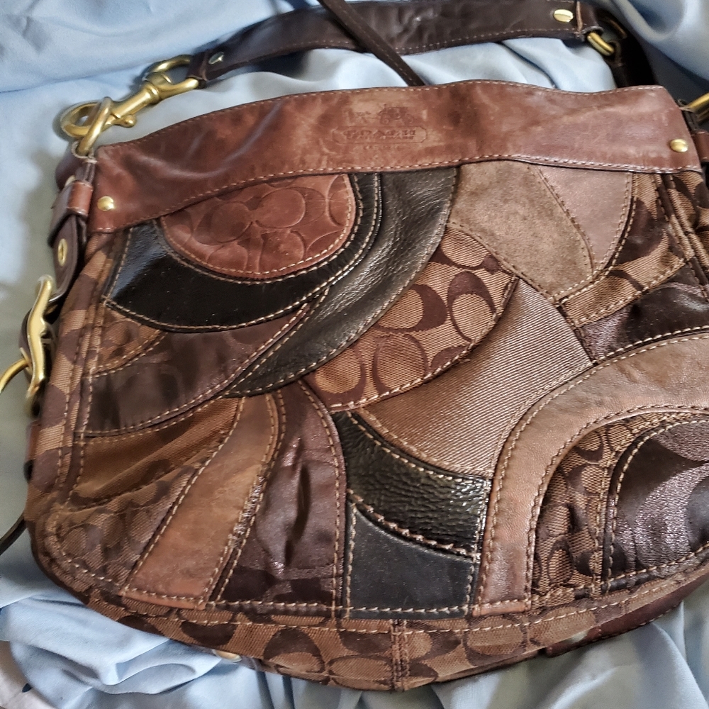 Authentic Coach leather patchwork bag